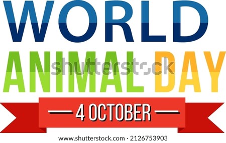 World Animal Day logo banner illustration