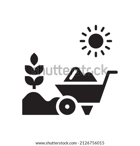 Mulching Vector Solid Icon Design illustration. Agriculture and Farming Symbol on White background EPS 10 File