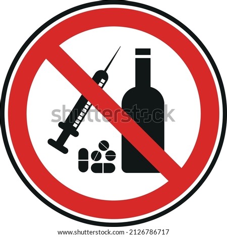 substance abuse iso icon sign no alcohol drugs Royalty-Free Stock Photo #2126786717