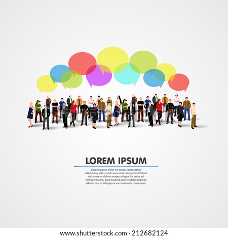 Business social networking and communication concept. Vector illustration