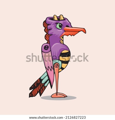 ornamental bird side view isolated