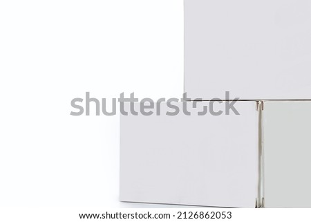 Picture of blank white card. Isolated on the white background.