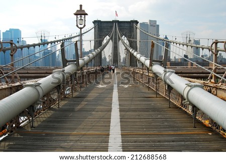 Brooklyn Bridge in New York City, USA.