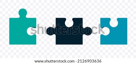 Piece of the puzzle. Puzzle icons black, clipart isolated on a white background. Royalty-Free Stock Photo #2126903636