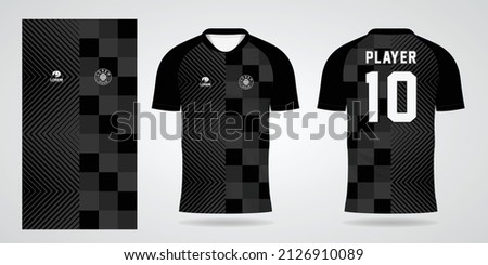 black sports shirt jersey design template