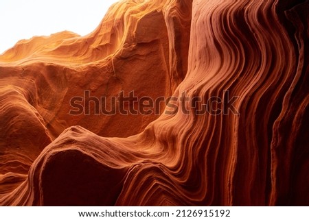 Textured orange sandstone from Lower Antelope Canyon Royalty-Free Stock Photo #2126915192