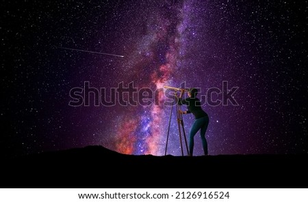 Looking at the stars through a telescope