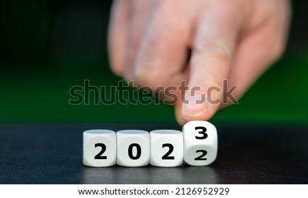 Dice symbolize the change to the new year 2023.