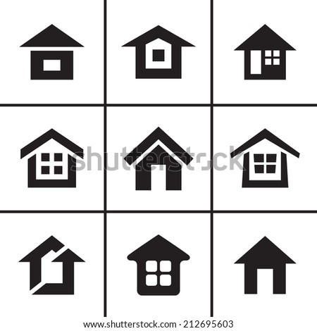 Home real estate icons set illustration raster version