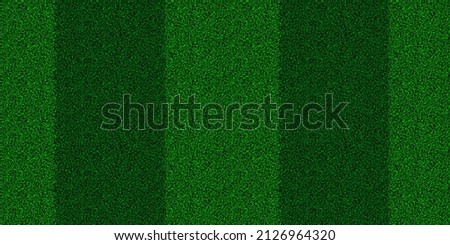 Green striped field with astro turf grass texture seamless pattern. Carpet or lawn top view. Vector background. Baseball, soccer, football or golf game. Fake plastic or fresh ground for game play. Royalty-Free Stock Photo #2126964320