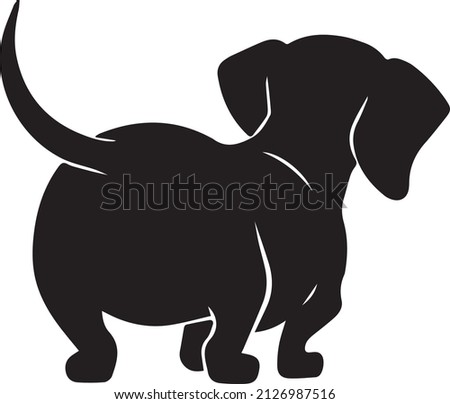dog silhouette vector illustration back view