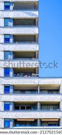 modern concrete plattenbau facade - photo