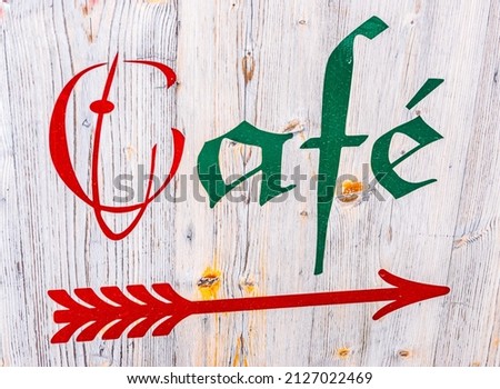 old cafe sign in germany - translation: coffee shop - photo