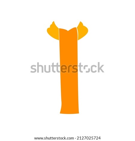 scarf in bright orange colors on a white background