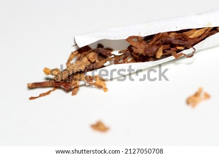 a white cigarette made of tobacco, spices and sauce Royalty-Free Stock Photo #2127050708