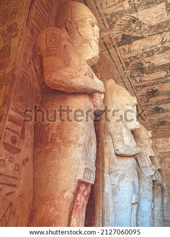 Abu Simbel, a rock in Nubia, in which two ancient Egyptian temples were carved during the reign of Ramses II. Royalty-Free Stock Photo #2127060095