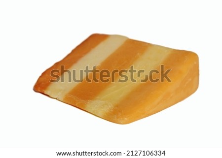 5 Layered English Shire Cheese on White Background