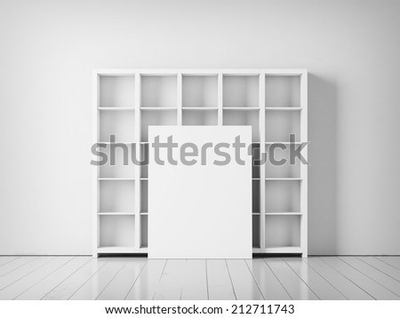 White rack and blank poster