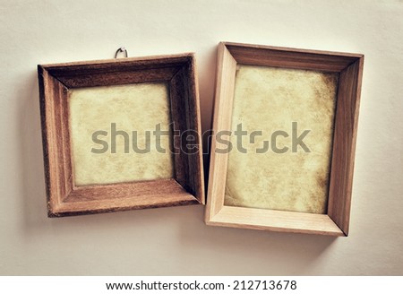 Vintage picture frame on wall