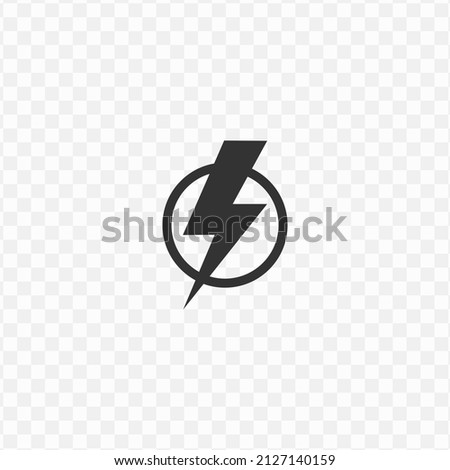 Vector illustration of electric power icon in dark color and transparent background(png). Royalty-Free Stock Photo #2127140159
