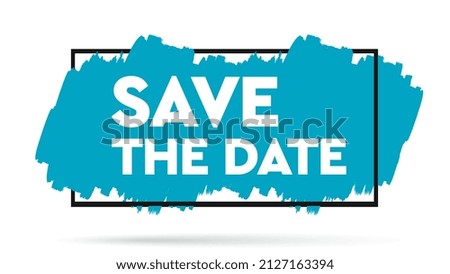 Save the date text on brush. Colorful brush design. Hand drawn, design elements. Motion graphics