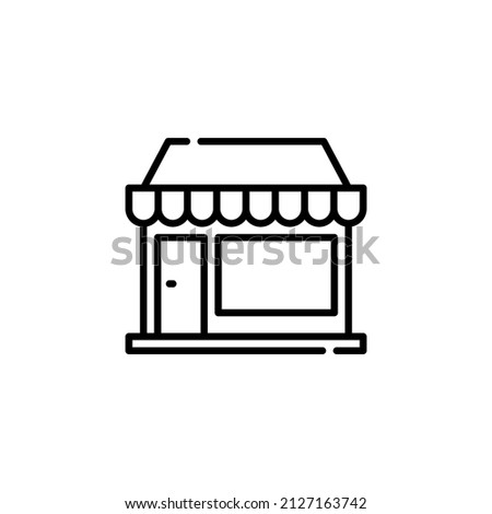 Market shop line icon. Kiosk, store, retail graphic. Street food Marketplace icon