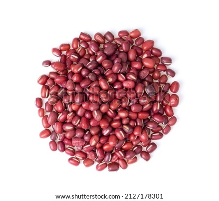 Adzuki beans isolated on white background top view