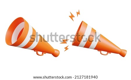 Red Megaphone isolated on white background,with clipping path,3d rendering.
