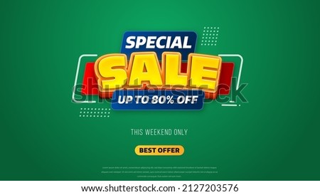 Sale banner template design with geometric background , Big sale special offer up to 80% off. Super Sale, end of season special offer banner. vector illustration. Royalty-Free Stock Photo #2127203576