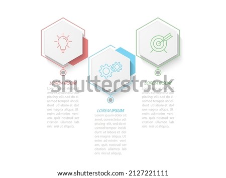 Business Infographics. 3 steps to achieve the result. Stages of development, workflow, marketing or plan. Business strategy with icons. Diagram of the report, statistics and training.