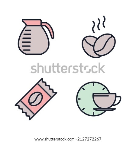 Coffee elements set icon symbol template for graphic and web design collection logo vector illustration