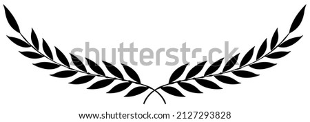 Laurel honor wreath vector in black on white isolated background.
A proper designed half laurel wreath illustration. Royalty-Free Stock Photo #2127293828