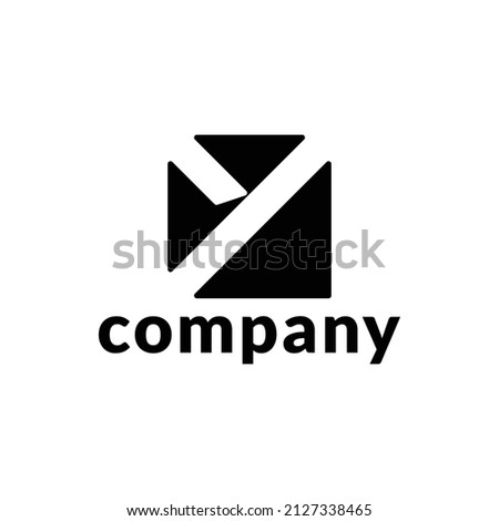 letter Y square in black color logo design