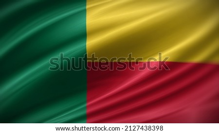 flag of Benin. Benin flag of background. A close up of the Beninese flag.