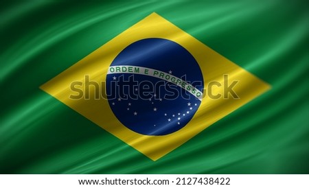 flag of Brazil. Brazil flag of background. A close up of the Brazilian flag. Royalty-Free Stock Photo #2127438422