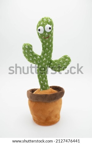 
cactus doll on white background, music box popular with children