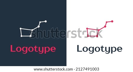 Logotype line Great Bear constellation icon isolated on white background. Logo design template element. Vector Illustration
