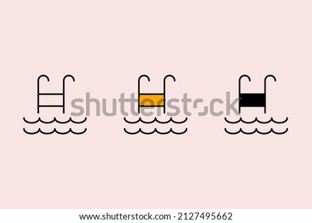 swimming icons  symbol vector elements for infographic web