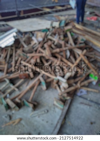 Defocused abstract background of iron for building construction work