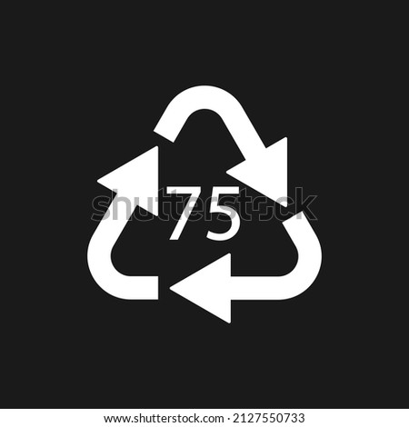 Low Lead Glass. Glass recycling code 75 GL. Vector illustration