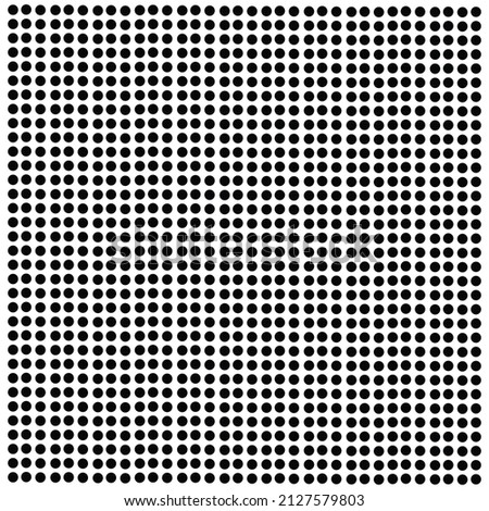 small black polka dots pattern on white background