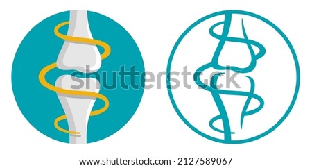 Bone Health - Calcium and Vitamin D3 Isolated flat vector icon Royalty-Free Stock Photo #2127589067