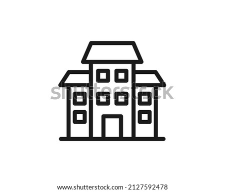 Townhouse flat icon. Single high quality outline symbol for web design or mobile app.  Home thin line signs for design logo, visit card, etc. Outline pictogram EPS10