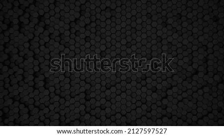 Abstract Hexagon black Geometric Surface Loop 5 Black: dark minimal hexagonal grid pattern animation in deep midnight black. Clean background with glossy black hexagon shapes