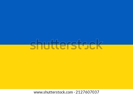 Ukraine blue and yellow bicolor flag illustration suitable for banner or background. Ukrainian national flag image Royalty-Free Stock Photo #2127607037