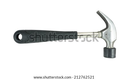 steel hammer with rubber head isolated in white background with clipping path
