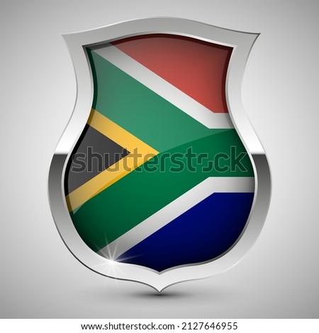 EPS10 Vector Patriotic shield with flag of SouthAfrica. An element of impact for the use you want to make of it.