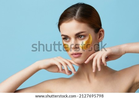 young woman golden patches clean skin smile posing close-up Lifestyle