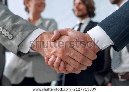 welcome and handshake business people
