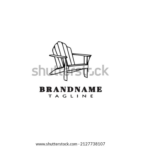 deck chair logo cartoon icon design template black modern isolated vector illustration